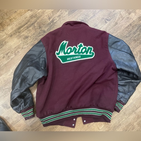 The Original Holloway 1943 Varsity Jacket Maroon and Black - Picture 2 of 5